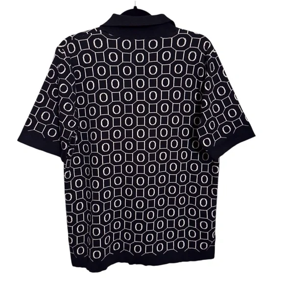 Far Afield Size 2 Medium Zinger Polo Cardigan Sweater Geometric Knit Streetwear - Picture 5 of 8